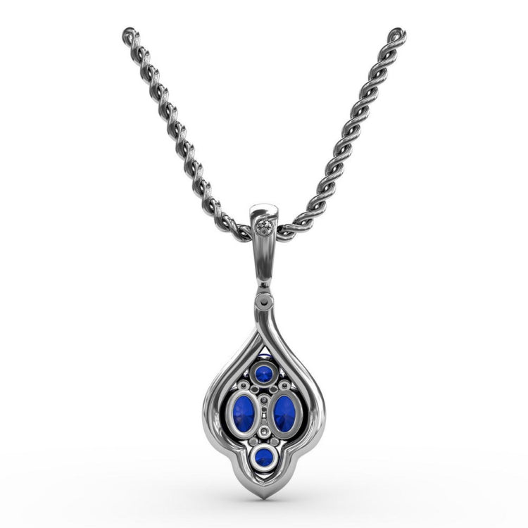 Precious Sapphire and Diamond Pendant 