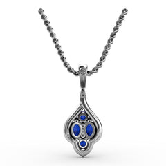 Precious Sapphire and Diamond Pendant 