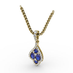 Precious Sapphire and Diamond Pendant 