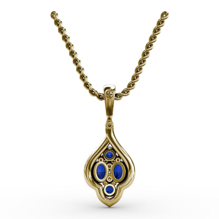 Precious Sapphire and Diamond Pendant 