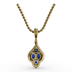 Precious Sapphire and Diamond Pendant 