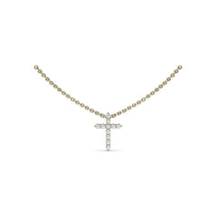 Diamond Prong Cross Necklace