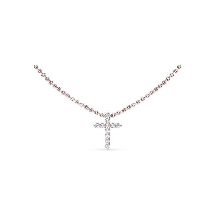 Diamond Prong Cross Necklace