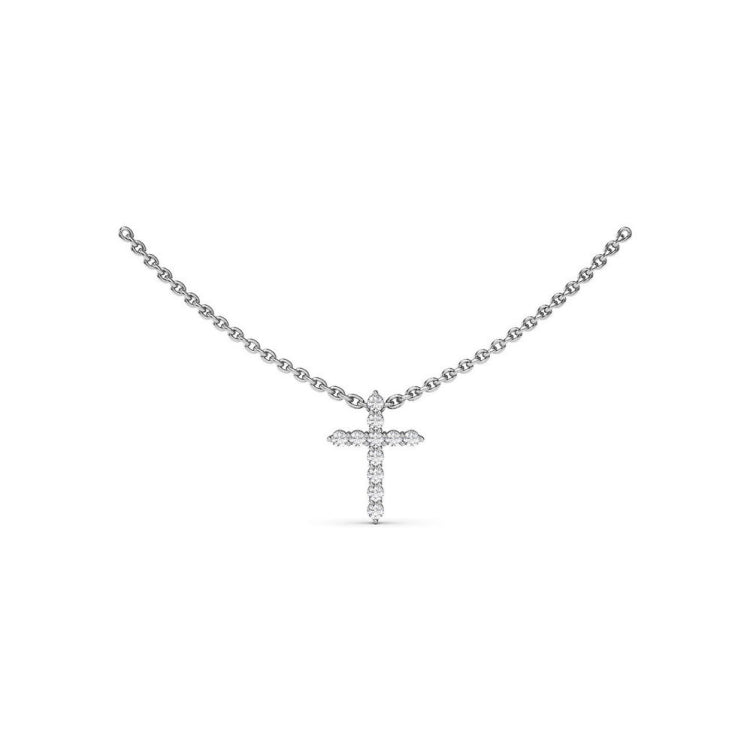 Diamond Prong Cross Necklace