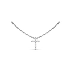 Diamond Prong Cross Necklace