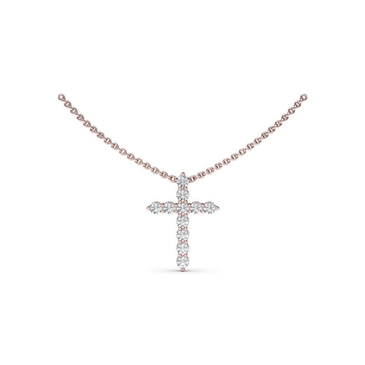 Diamond Prong Cross Necklace