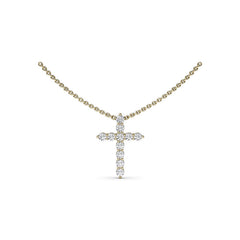 Diamond Prong Cross Necklace
