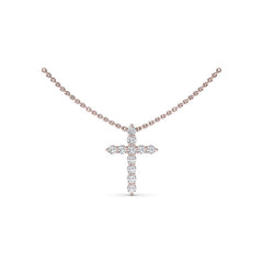 Diamond Prong Cross Necklace
