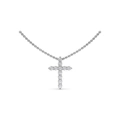 Diamond Prong Cross Necklace