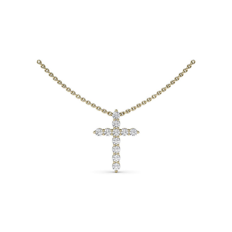 Diamond Prong Cross Necklace