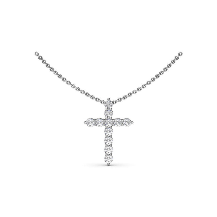 Diamond Prong Cross Necklace
