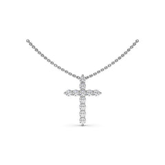 Diamond Prong Cross Necklace