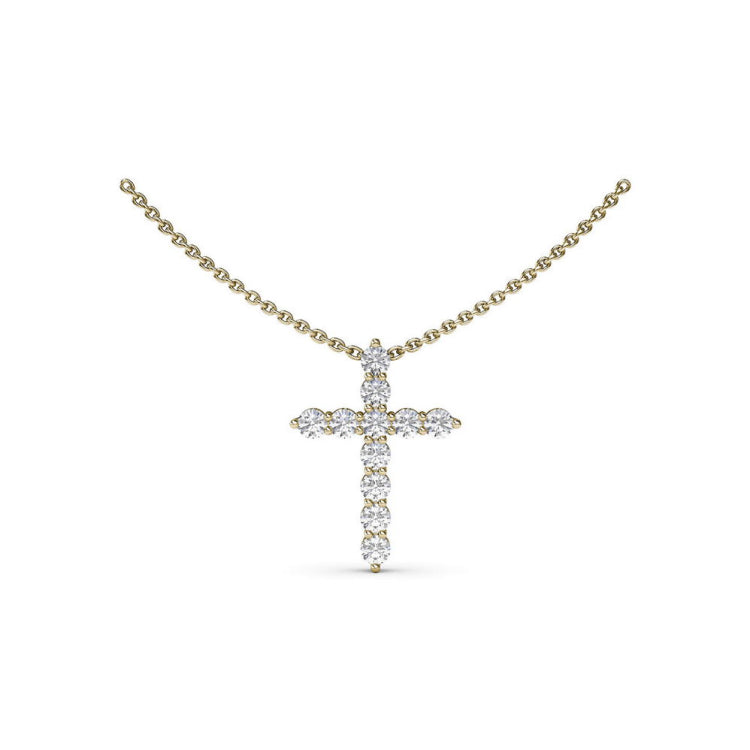 Diamond Prong Cross Necklace