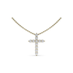 Diamond Prong Cross Necklace