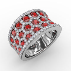 Motif Ruby and Diamond Ring