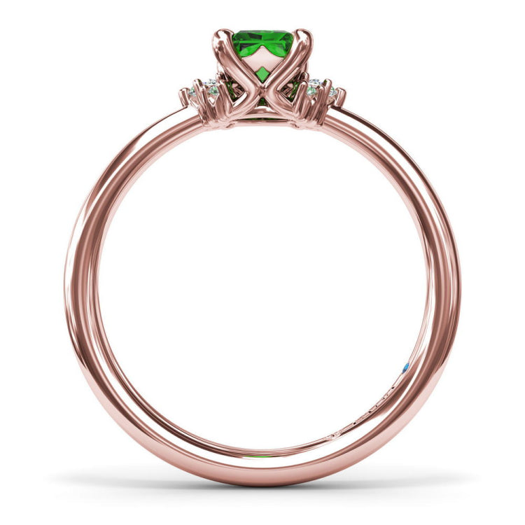 Emerald and Diamond Cluster Ring