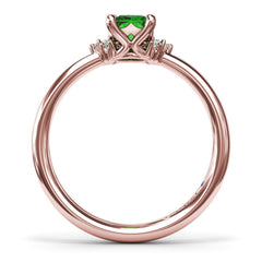 Emerald and Diamond Cluster Ring