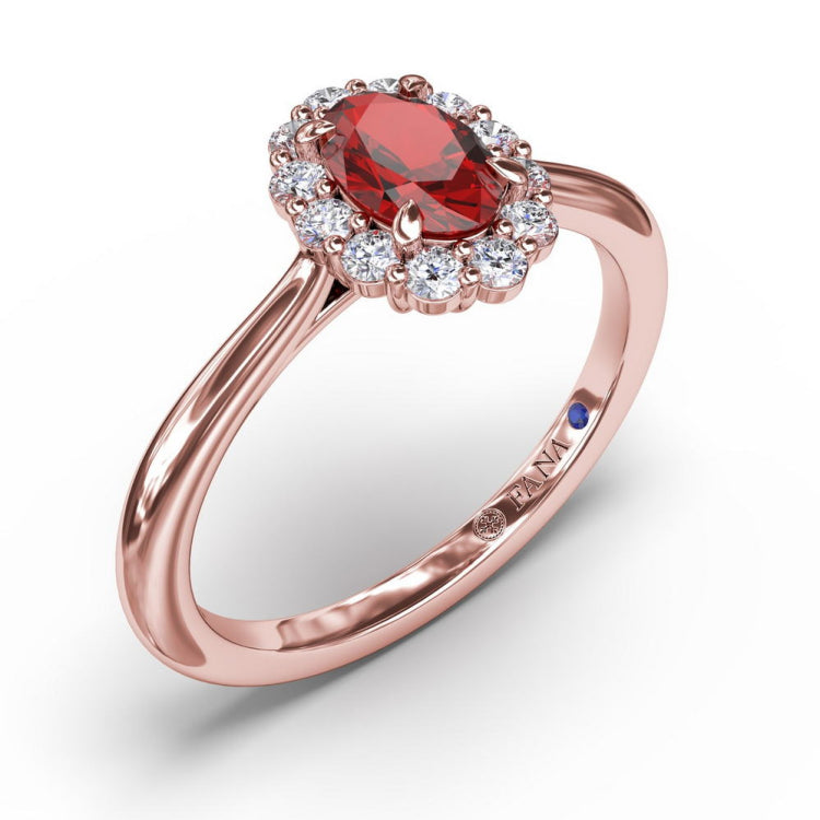 Blooming Halo Ruby and Diamond Ring 