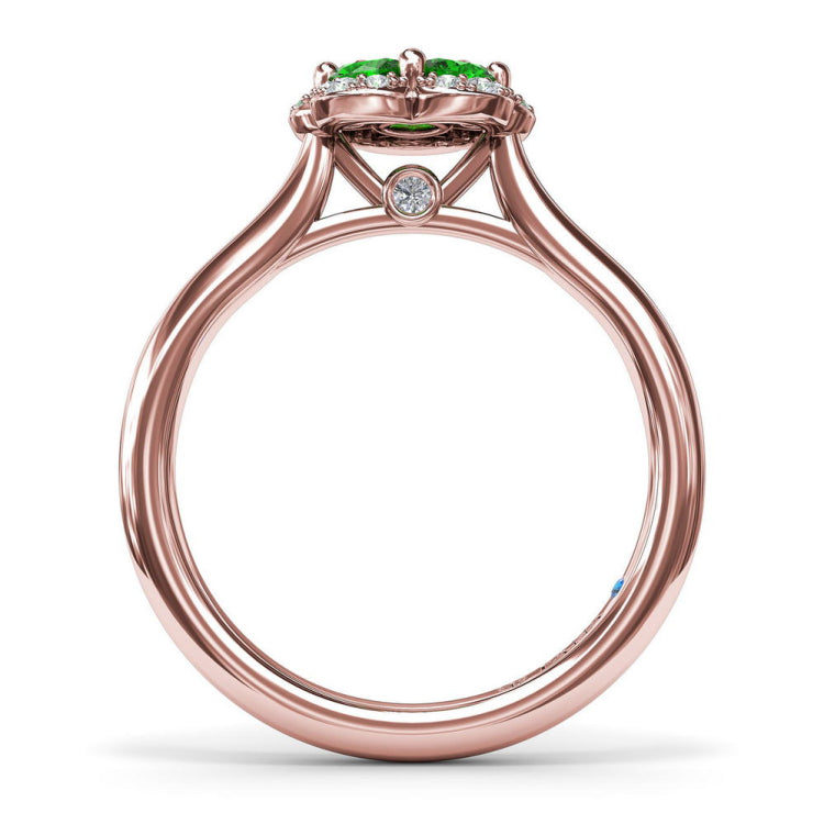 Floral Emerald and Diamond Ring