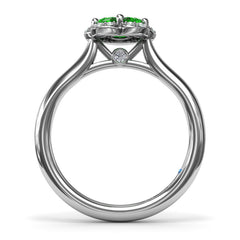 Floral Emerald and Diamond Ring