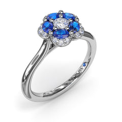 Floral Sapphire and Diamond Ring