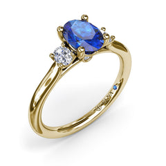 Three Stone Sapphire and Diamond Ring