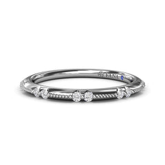 Raindrop Diamond Wedding Band