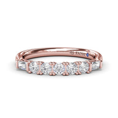 Round and Tapered Baguette Diamond Wedding Band