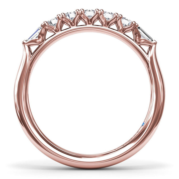 Round and Tapered Baguette Diamond Wedding Band