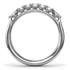 Round and Tapered Baguette Diamond Wedding Band