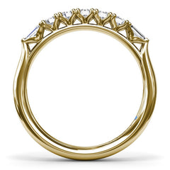 Round and Tapered Baguette Diamond Wedding Band