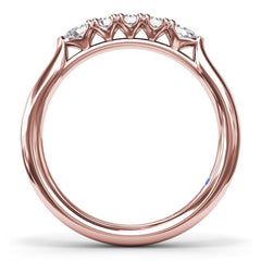 Pear and Round Diamond Wedding Band