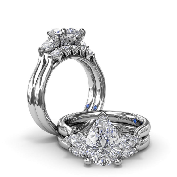 Pear and Round Diamond Wedding Band