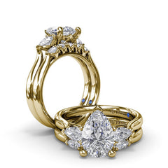 Pear and Round Diamond Wedding Band
