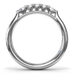 Pear and Round Diamond Wedding Band