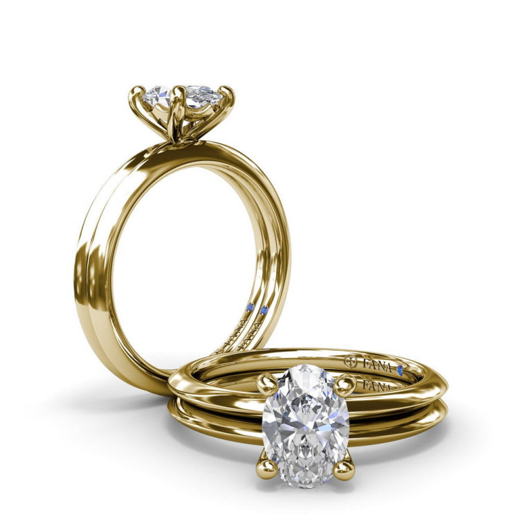 Knife-Edge Gold Wedding Band