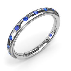 Flush Sapphire Wedding Band