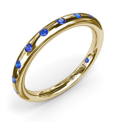 Flush Sapphire Wedding Band