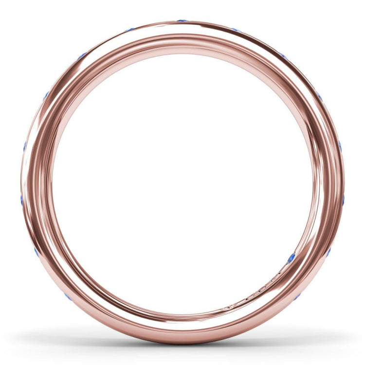 Flush Sapphire Wedding Band