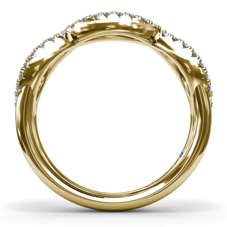 Crossover Sapphire and Diamond Wedding Band