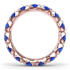 Round Sapphire and Diamond Eternity Band