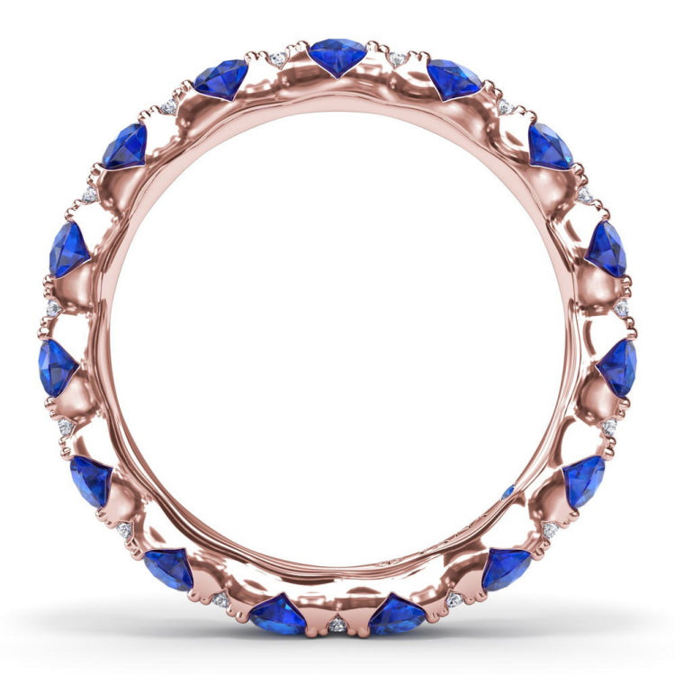Round Sapphire and Diamond Eternity Band