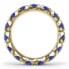 Round Sapphire and Diamond Eternity Band