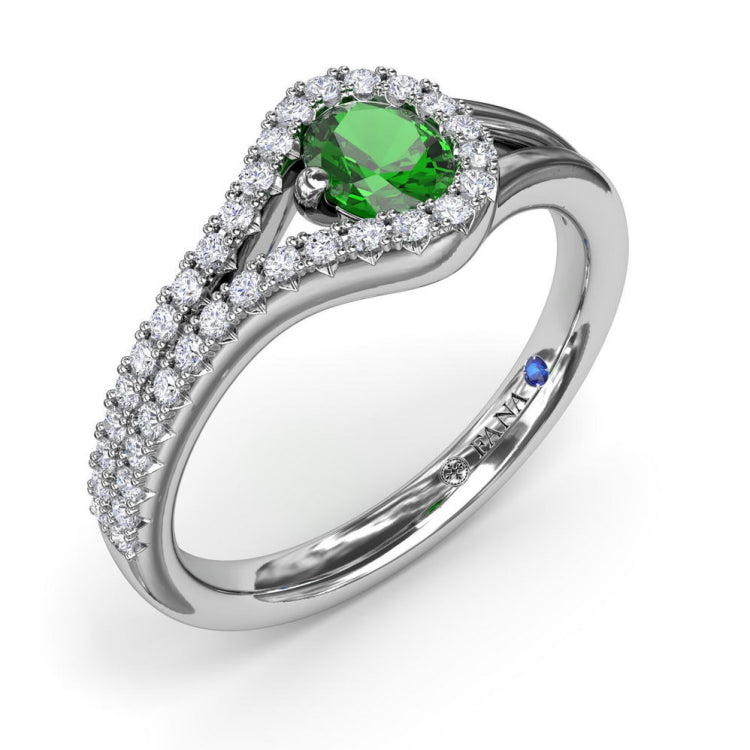 Split Emerald and Diamond Wrap Ring