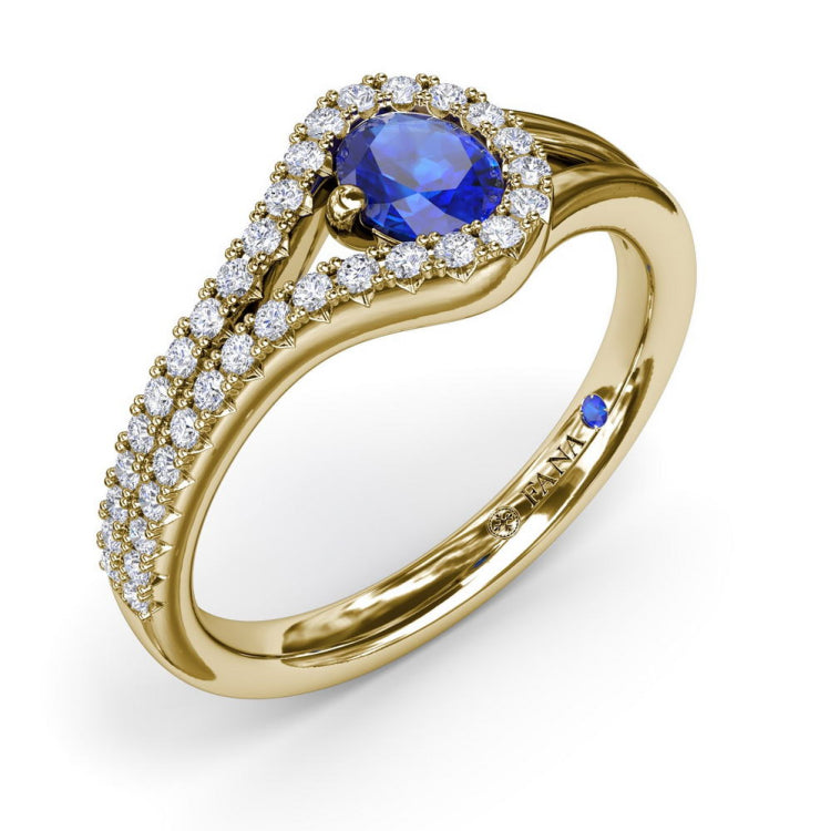 Split Sapphire and Diamond Wrap Ring