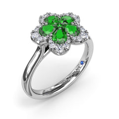 Emerald Magnolia Ring