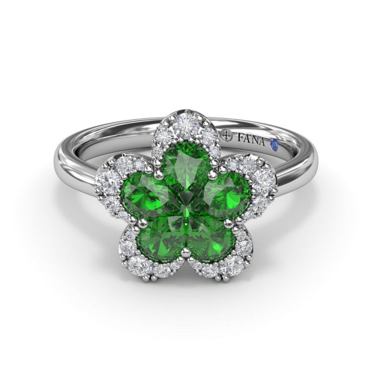 Emerald Magnolia Ring