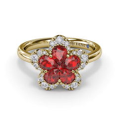Ruby Magnolia Ring