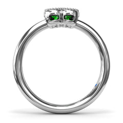 Magnolia Milgrain Emerald Ring
