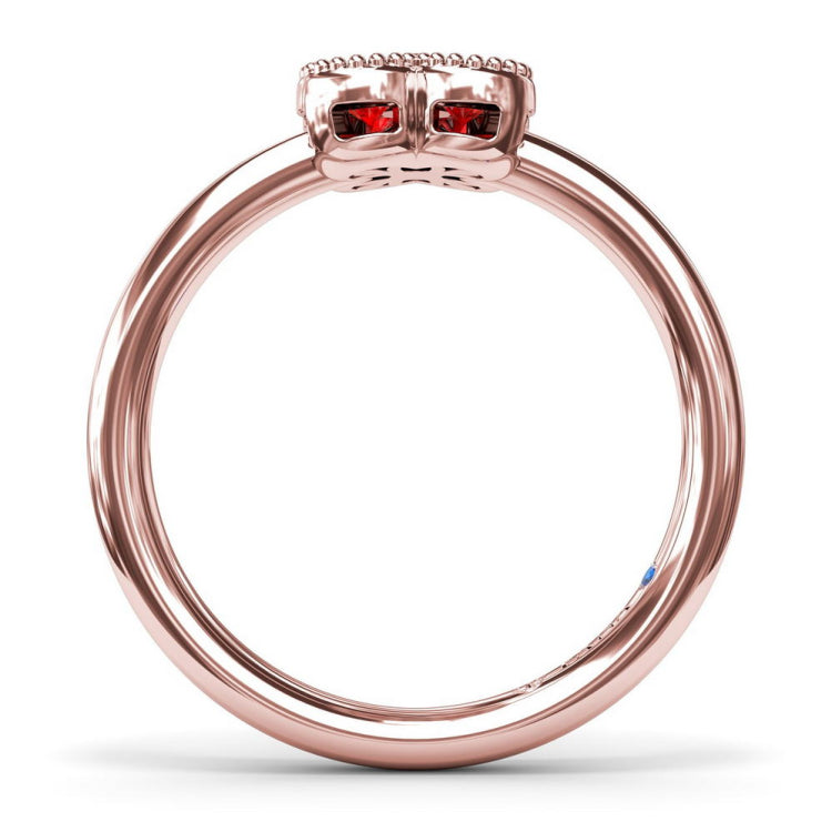 Magnolia Milgrain Ruby Ring